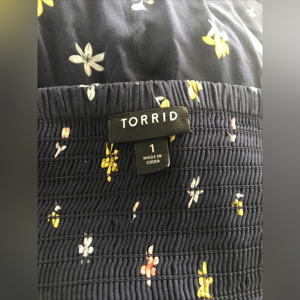 Torrid navy floral challis button maxi dress size 1 - Picture 14 of 16